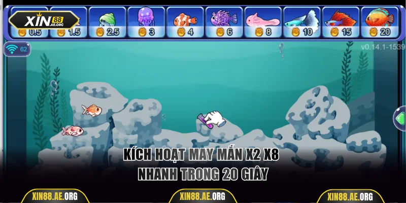 Kích hoạt may mắn X2 X8 nhanh trong 20 giây
